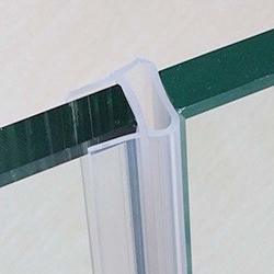 Cozylkx Frameless Shower Door Bottom Seal with Drip Rail 1/4 Thick Glass  27.5 Long Sweep - Glass Door Seal Strip Stop Shower Leaks