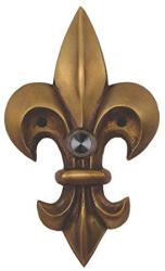 Waterwood Solid Brass Large Fleur De Lis Doorbell In Antique Brass
