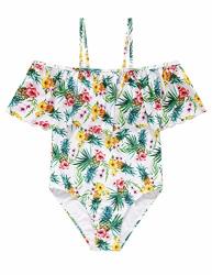 Wantdo Girl's Ruffle Swimsuit One Piece Floral Swimwear Pineapple Print 10