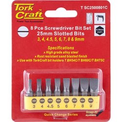 Craft S driver Bit Set 8PCE Slotted 3MM-9MM
