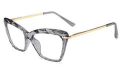 Cat Eye Feisedy Glasses Frame Crystal Non Prescription Eyewear Women B2440 Grey 52