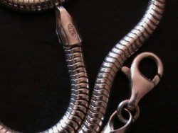 Very Thick 4 Mm Solid Sterling Silver Snake Chain. 50 Cm Long
