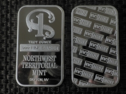 Northwest Territorial Mint Silver Clad Brass Bar 1 Tr. Oz