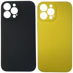 Black And Yellow Liquid Silicone Case For Iphone 12 Pro