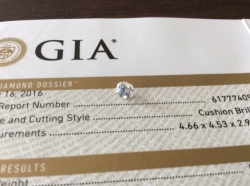 Rapaport Value R10 000 Gia Certified 0.40 Ct J Si2 Cushion Loose Diamond