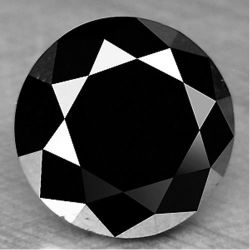 Natural Black Diamond 1.46ct Round. Real Diamond