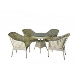 White Garden Table With 4 Chairs