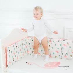 Baby Girl Crib Cotton Bumper - Cloud