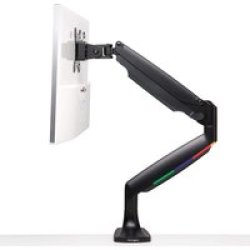 Smartfit One-touch Height Adjustable Single Monitor Arm - Black Holds Monitors Up To 34 Inches
