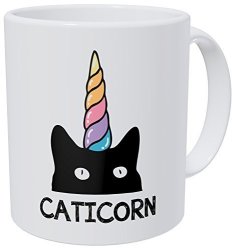 Wampumtuk I'm A Caticorn Black Cat Unicorn Horn 11 Ounces Funny Coffee Mug