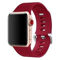 Band For Apple Watch 38MM Langte Silicone Apple Watch Band For Apple Watch Series 3 2 1 Sport Edition 38 S m Rose Red