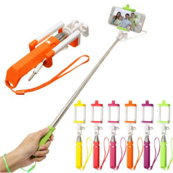 Extendable Handheld Selfie Stick Wired Remote Shutter Monopod