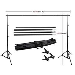 6.5 X 10FT Heavy Duty Background Stand 2X3M Backdrop Support System Kit With Carry Bag For Photography Photo Video Studio Photography Studio