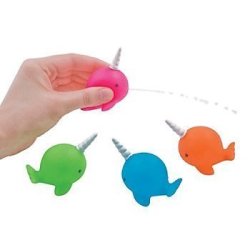 Oriental Trading Company Fun Express Neon Narwhal Water Squirters - 12 Piece Pack