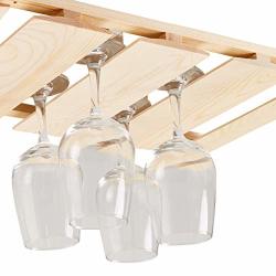 Juvale Wooden Wine Glass Rack Stemware Rack Hanging Wood Wine