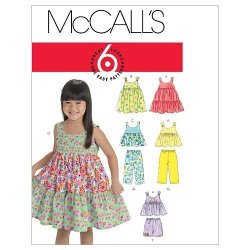 Mccall's Patterns M6017 Toddlers' children's Tops Dresses Shorts And Pants Size Cb 1-2-3