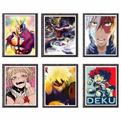 Japanese Anime Justics My Hero Academia Izuku All Might Himiko Toga Canvas Art Print For Living Room Decoration 8 X 10 Inches Set Of 6 No Frame