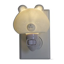 Tag - Bear LED Plug-in Night Light A Perfect Addition To Any Child's Room Or Nursery White 3.98" X 3.94" X 4.25"