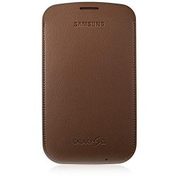 Samsung Galaxy S3 Leather Pouch Case - Dark Brown