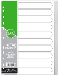 - A4 10 Tab Unprinted White Board Dividers Box Of 10