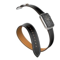 Apple Watch Leather Wrap Strap - 42MM Black