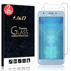 J&d Compatible For 2-PACK Galaxy J3 2018 J3 V 3RD GEN J3 ACHIEVE J3 Star amp Prime 3 Glass Screen Protector Tempered Glass Glass Screen Protector For Samsung