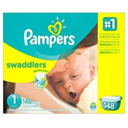 Pampers Swaddlers Disposable Diapers Newborn Size 1 8-14 Lb 148 Count Giant Packaging May Vary