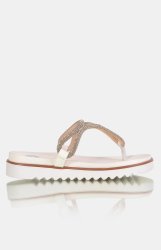 Footwork Ladies Kerryn Flat Sandals - White - White UK 5