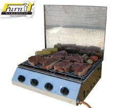 Gas Steak Braai 4-burner - Stainless Steel