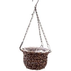 Pamper Hamper Ph Garden - Hanging Pp Plastic Woven Basket 20CM Dark Brown
