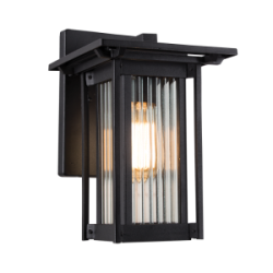 Bright Star Lighting - Black Down Facing Lantern With Opaque Glass