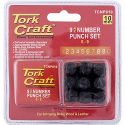 Tork Craft Number Punch Set 10MM 0-9