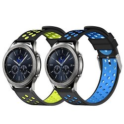 Tenoc Universal 22MM Smart Watch Bands Sport Style Silicone Alternative Watch Strap For Samsung Gear S3 Classic frontier Pebble Time Steel And Other 22MM Watch