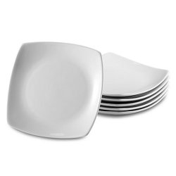 Square White Porcelain Appetizer Plates Set Of 6