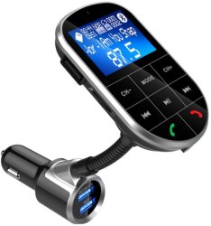 GIZZU - Bluetooth Handsfree Kit With Fm Transmitter LED Interface 1 X Micro Sd 512MB Max - Blue white