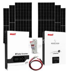 5.2KW Must Inverter| 5.12KWH Must Lithium Battery 6 X 425W Trina Solar Panels