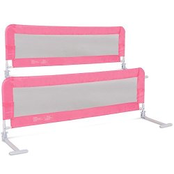 Costzon Toddlers Double Bed Rail Guard Stainless Steel Folding