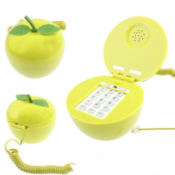 Green Apple Shape Wire Corded Telephone