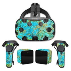 Mightyskins Skin For Htc Vive Full Coverage - Teal Marble Protective Durable And Unique Vinyl Decal Wrap Cover Easy To Apply Remove