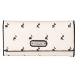 Polo Classic Synthetic Clutch Purse - Beige