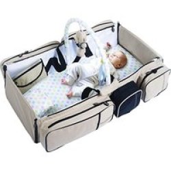 Multifunctional Baby Travel Bed Cot Baby Bassinet And Diaper Bag Gray