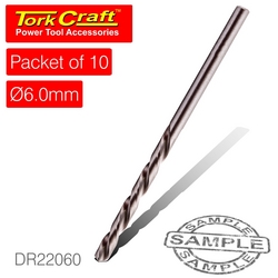 Tork Craft Drill Bit Hss Industrial 6.0MM 135DEG Packet Of 10