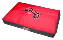 Rogz Flat Podz Dog Bed - Large - Red Rogs Bones Design