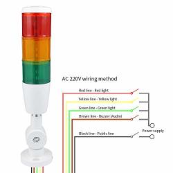 Industrial Signal Light Column LED Alarm Round Red Yellow Green 3 Layers Tower Light with Sound DC 24V Continuous Light 