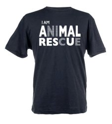 I Am Animal Rescue Design Unisex Fit Short Sleeve T-shirt - Black Size: Medium