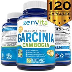 100% Pure Garcinia Cambogia Extract 95% Hca - 120 Capsules - Non-gmo & Gluten Free Highest Potency Maximum Strength Garcinia Cambogia Weight Loss Supplement
