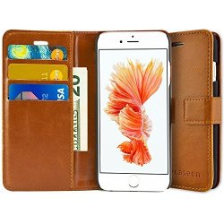 Iphone 6S Case Iphone 6S Wallet Caseen Leather Credit Card Case Flip Cover Brown W kick Stand For Apple Iphone 6S