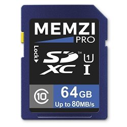 Memzi Pro 64GB Class 10 80MB S Sdxc Memory Card For Sony Handycam Hdr-pj Series Digital Camcorders