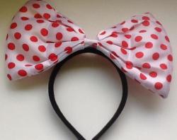 Minnie Mouse Ears - Ellisband - Red And White Big Bow Great Party Favor