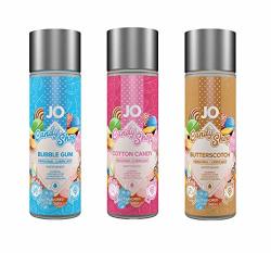System Jo H2O Flavored Candy Shop Water Based Lubricant 2OZ- 3 Flavors - Cotton Candy Butterscotch Bubble Gum Candy Shop